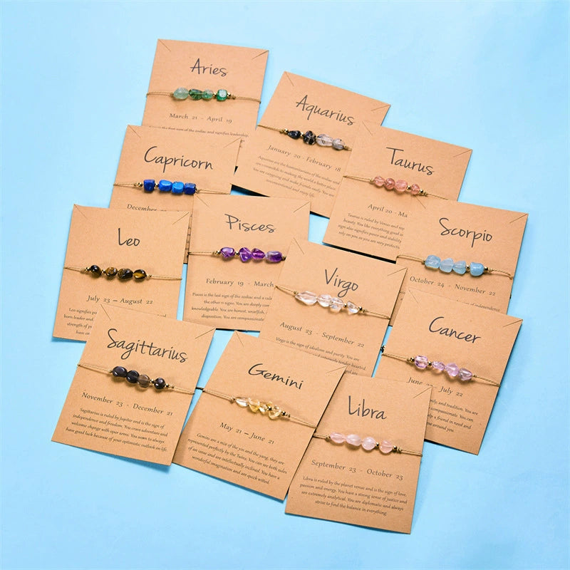 Handmade Natural Gemstone Best Crystals for Each Zodiac Sign Bracelet