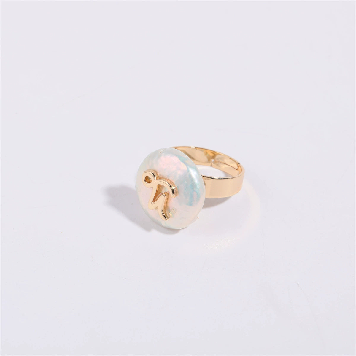 Rings Graceful Baroque Pearl Zodiac Signs Ring