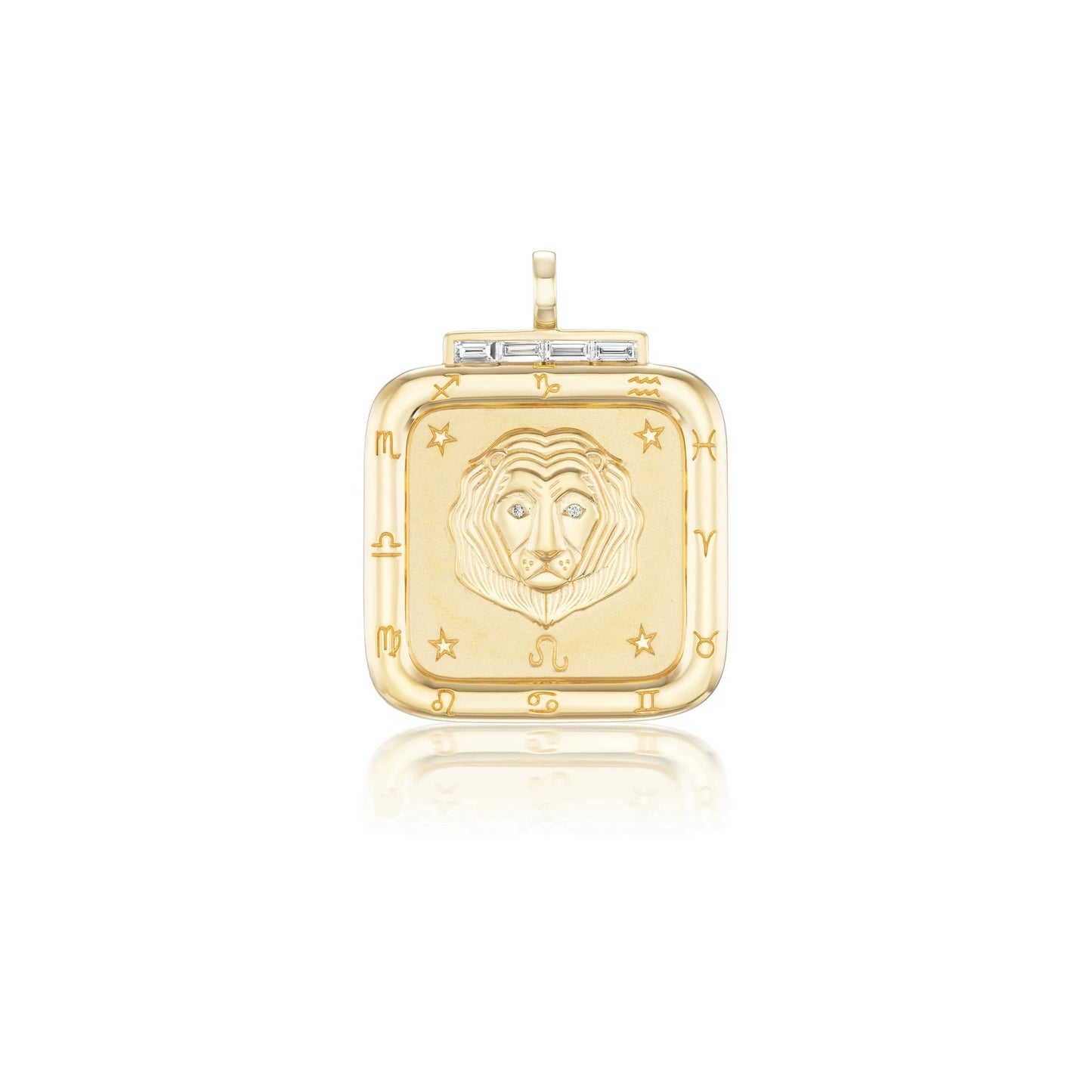 Necklade with Square 18K Gold Plated Zodiac Signs Icon Pendant