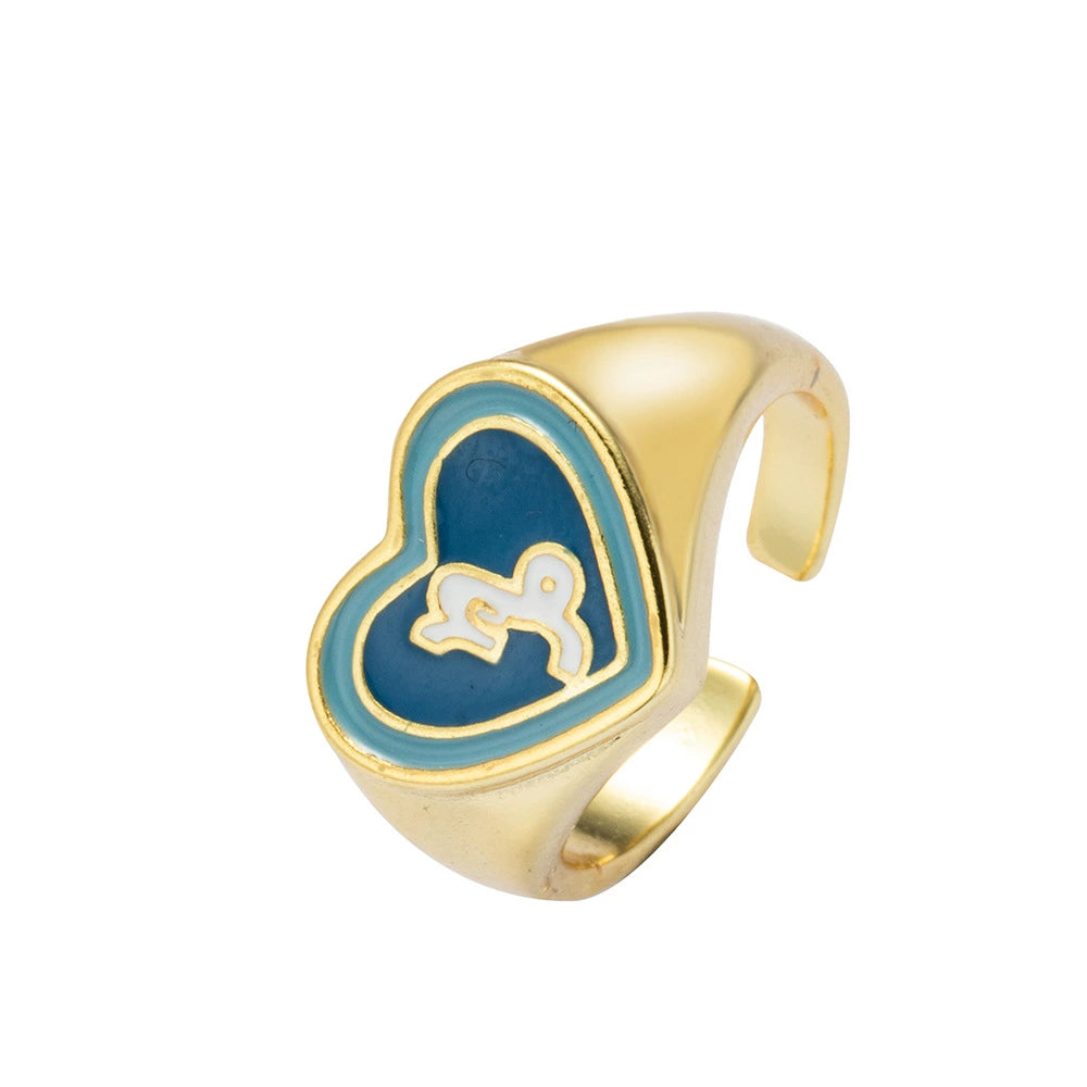 Rings Personalised Resin Zodiac Signs Colorful Ring