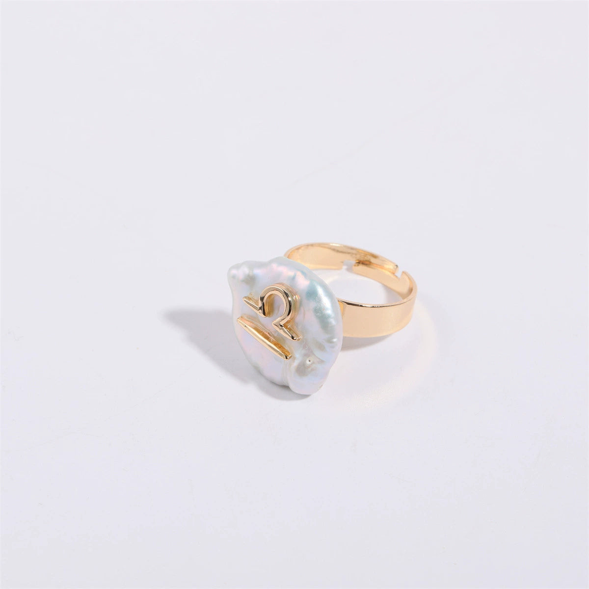 Rings Graceful Baroque Pearl Zodiac Signs Ring