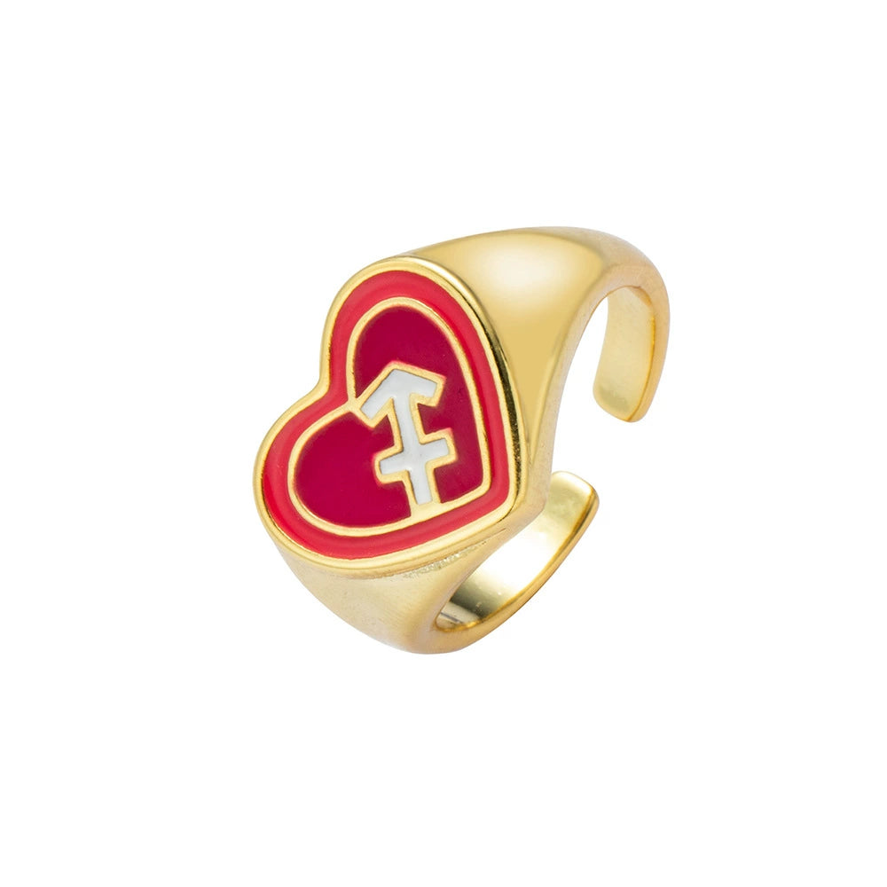 Rings Personalised Resin Zodiac Signs Colorful Ring