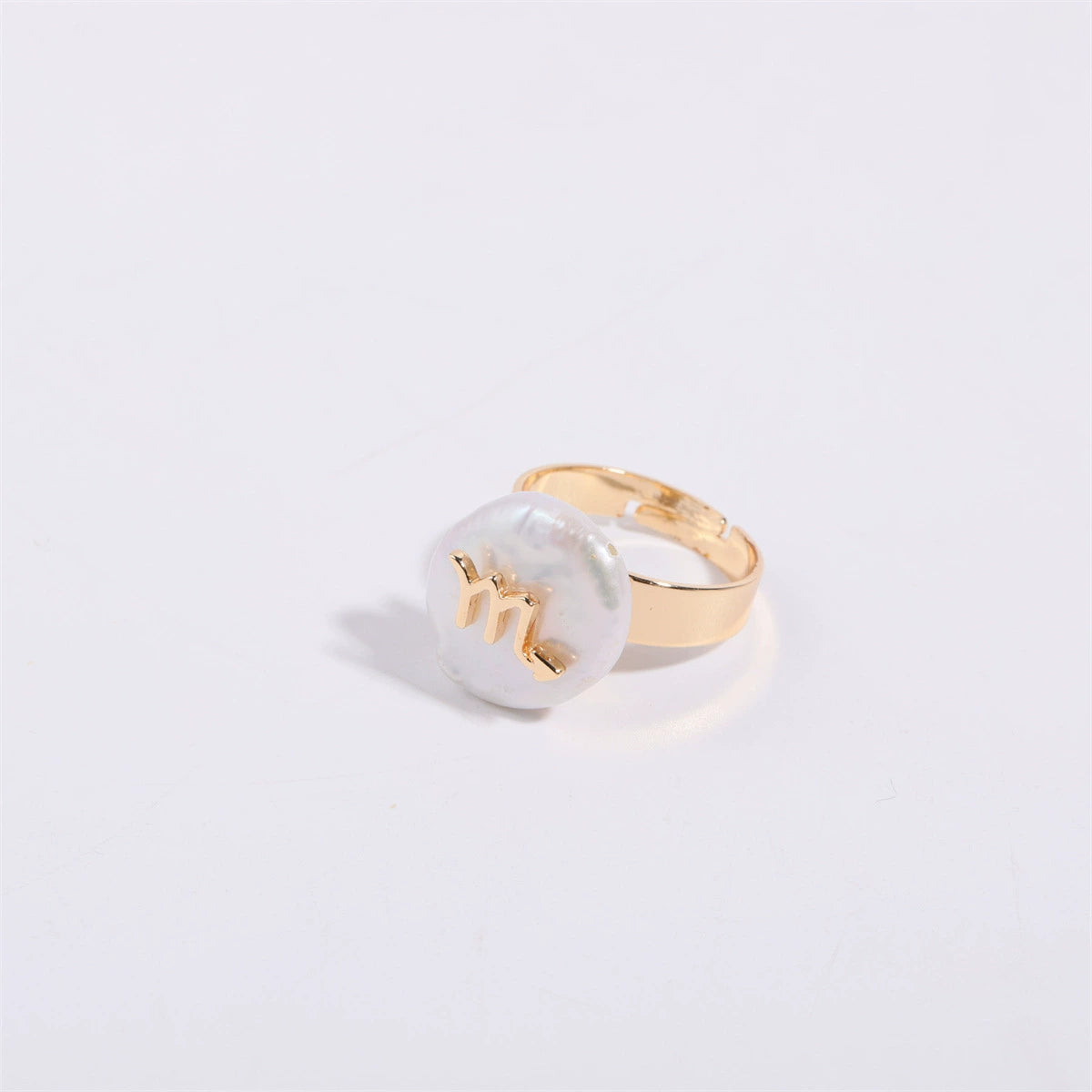 Rings Graceful Baroque Pearl Zodiac Signs Ring