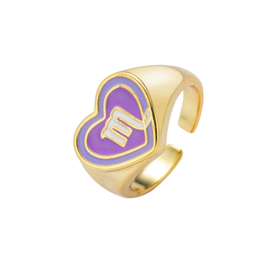 Rings Personalised Resin Zodiac Signs Colorful Ring