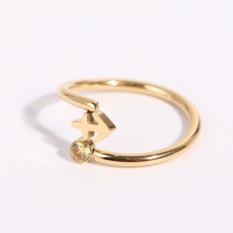 Rings Classic Zodiac Signs Ring with Cubic Zirconia Birth Stone