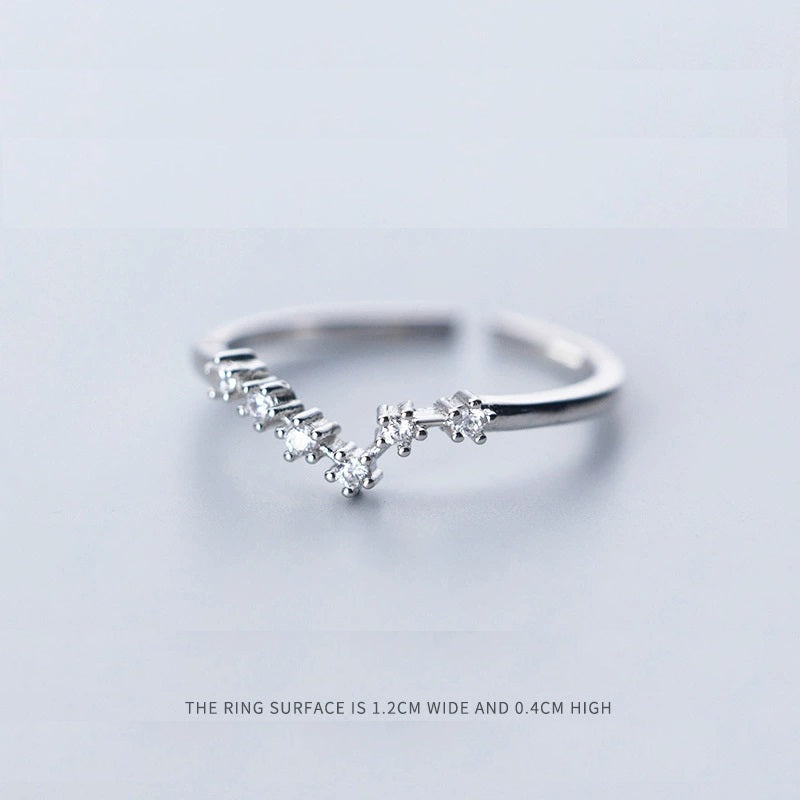 Rings Silver Plated Zodiac Signs Icon Cubic Zirconia Ring