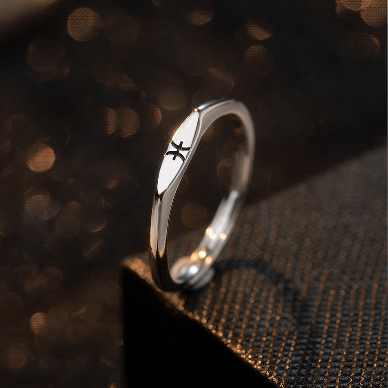 Ring Graceful Silver Plated Zodiac Signs Ring