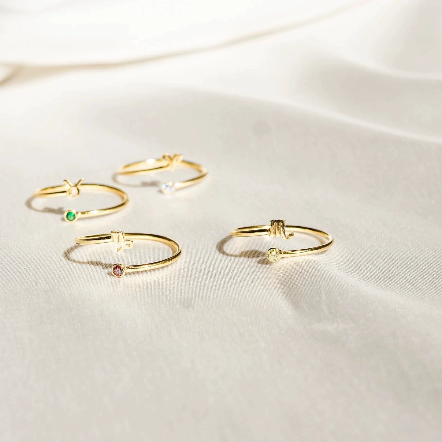 Rings Classic Zodiac Signs Ring with Cubic Zirconia Birth Stone