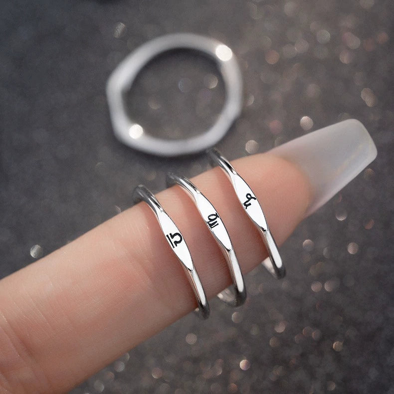 Ring Graceful Silver Plated Zodiac Signs Ring