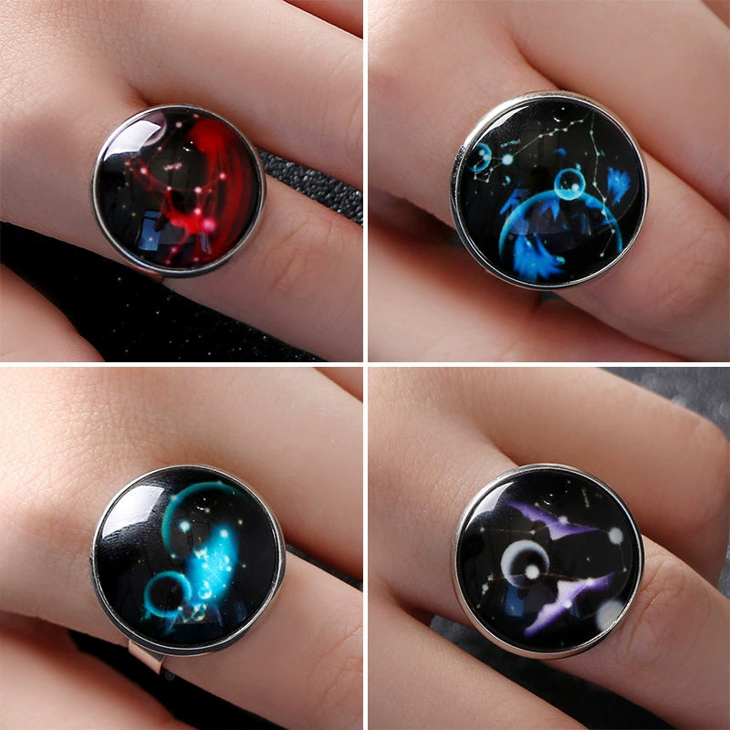 Rings Noctilucent Zodiac Signs Ring Perfect for Night Party