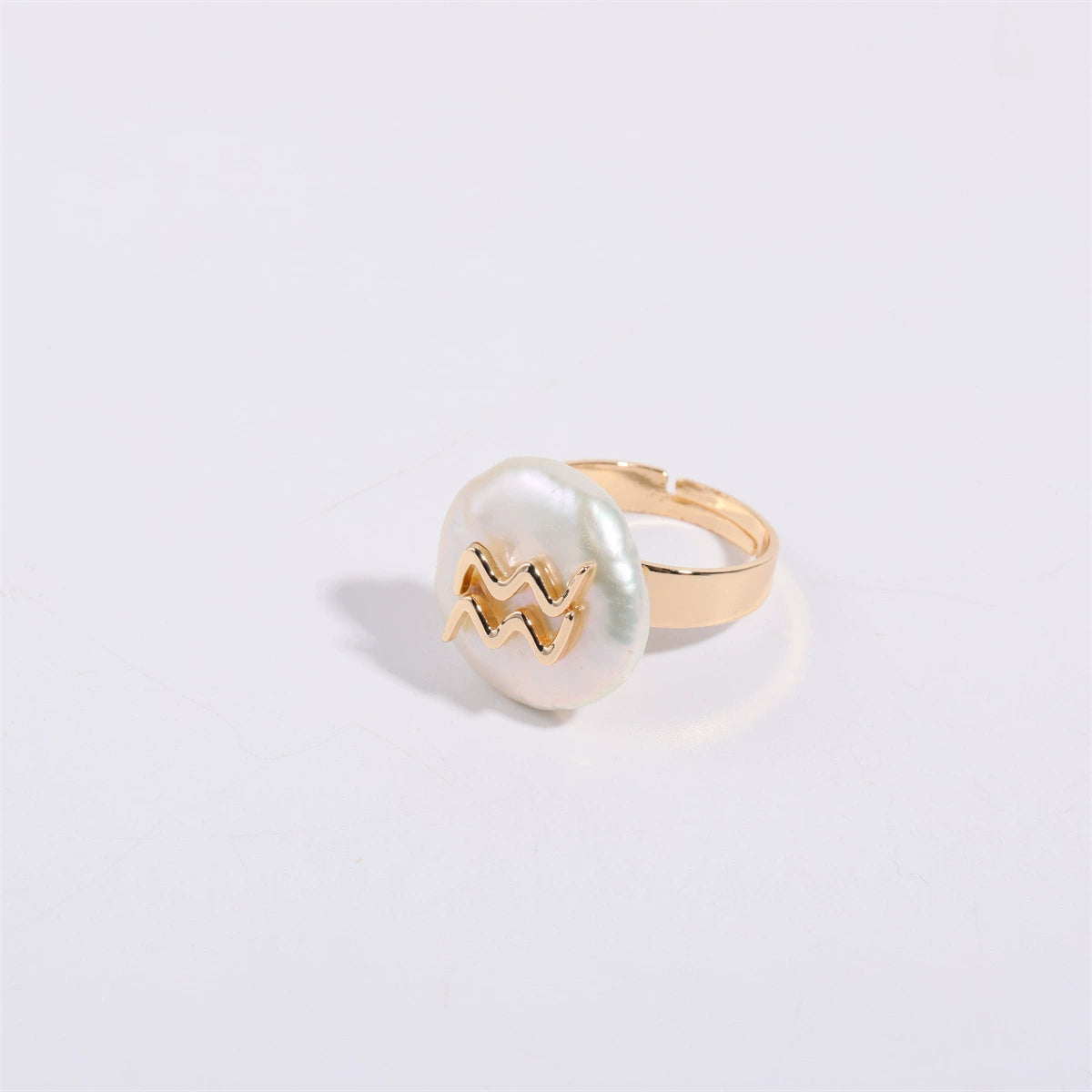 Rings Graceful Baroque Pearl Zodiac Signs Ring