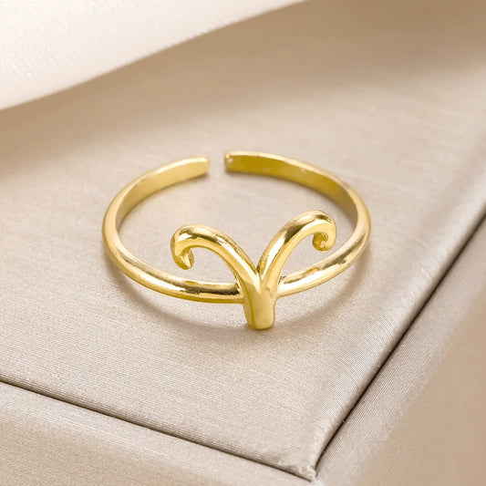 Rings The Simplicity Graceful Zodiac Signs Ring Gold and Silver