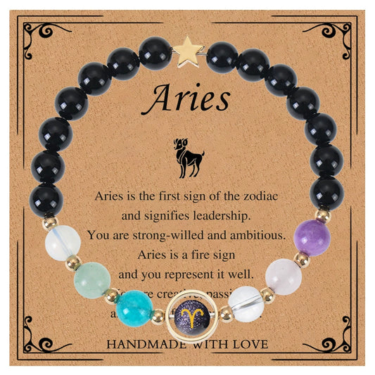 Handmade Natural Gemstone Bracelet Black Obsidian with Multiple Stones Stretchable