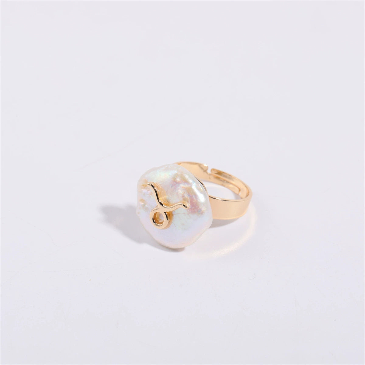 Rings Graceful Baroque Pearl Zodiac Signs Ring