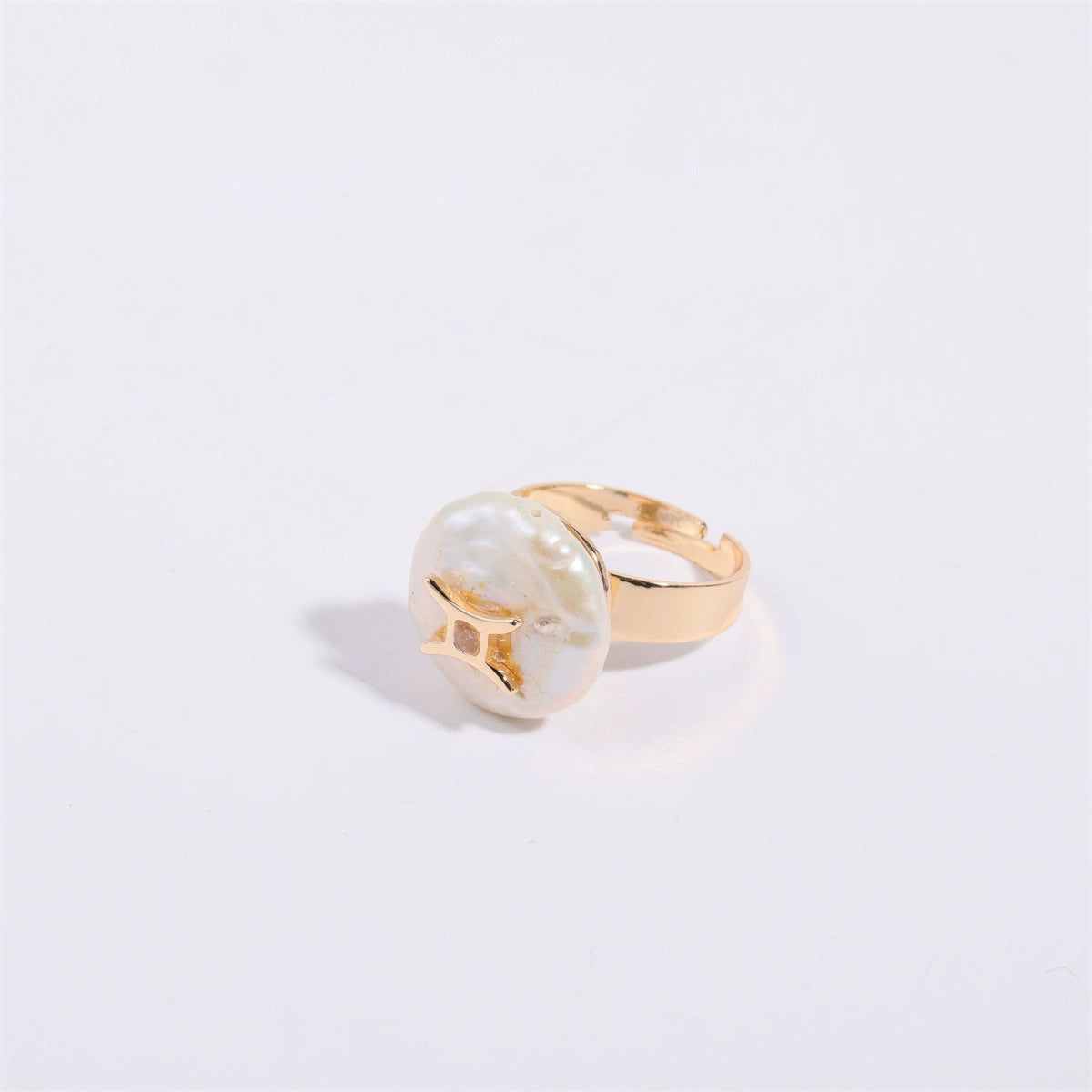 Rings Graceful Baroque Pearl Zodiac Signs Ring