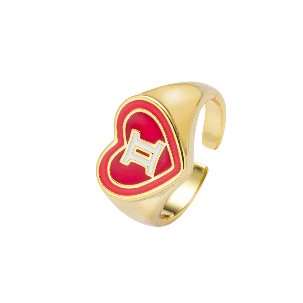 Rings Personalised Resin Zodiac Signs Colorful Ring