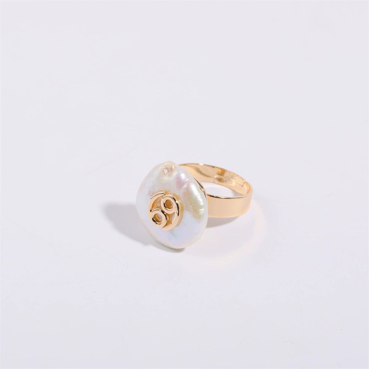 Rings Graceful Baroque Pearl Zodiac Signs Ring