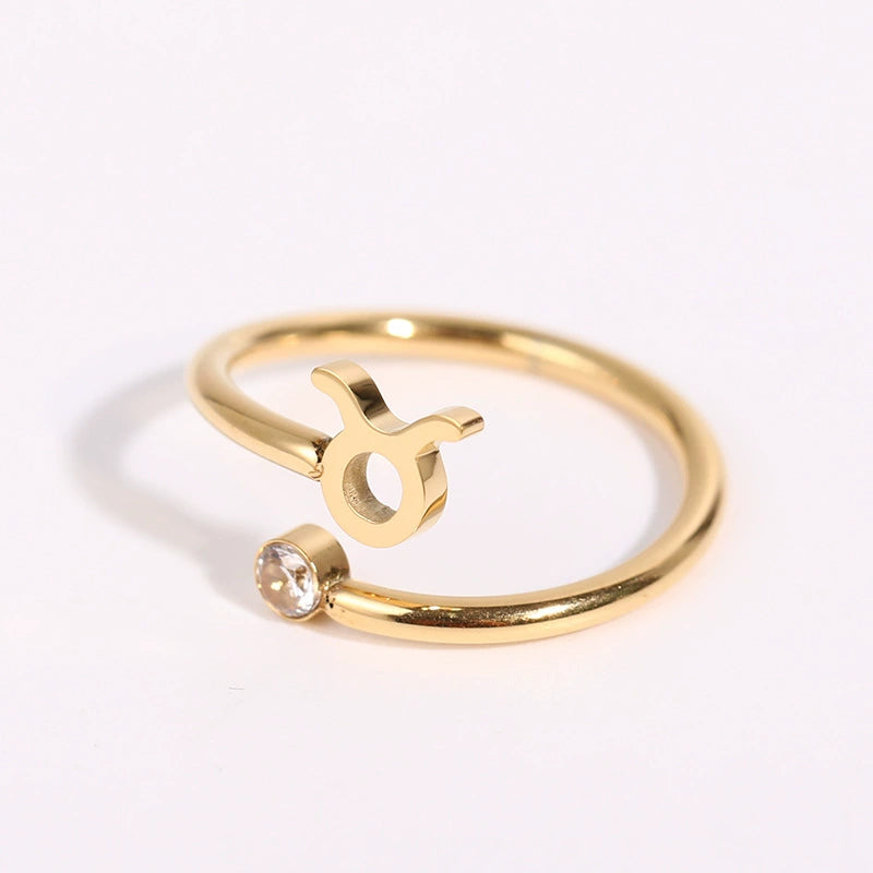 Rings Classic Zodiac Signs Ring with Cubic Zirconia Birth Stone