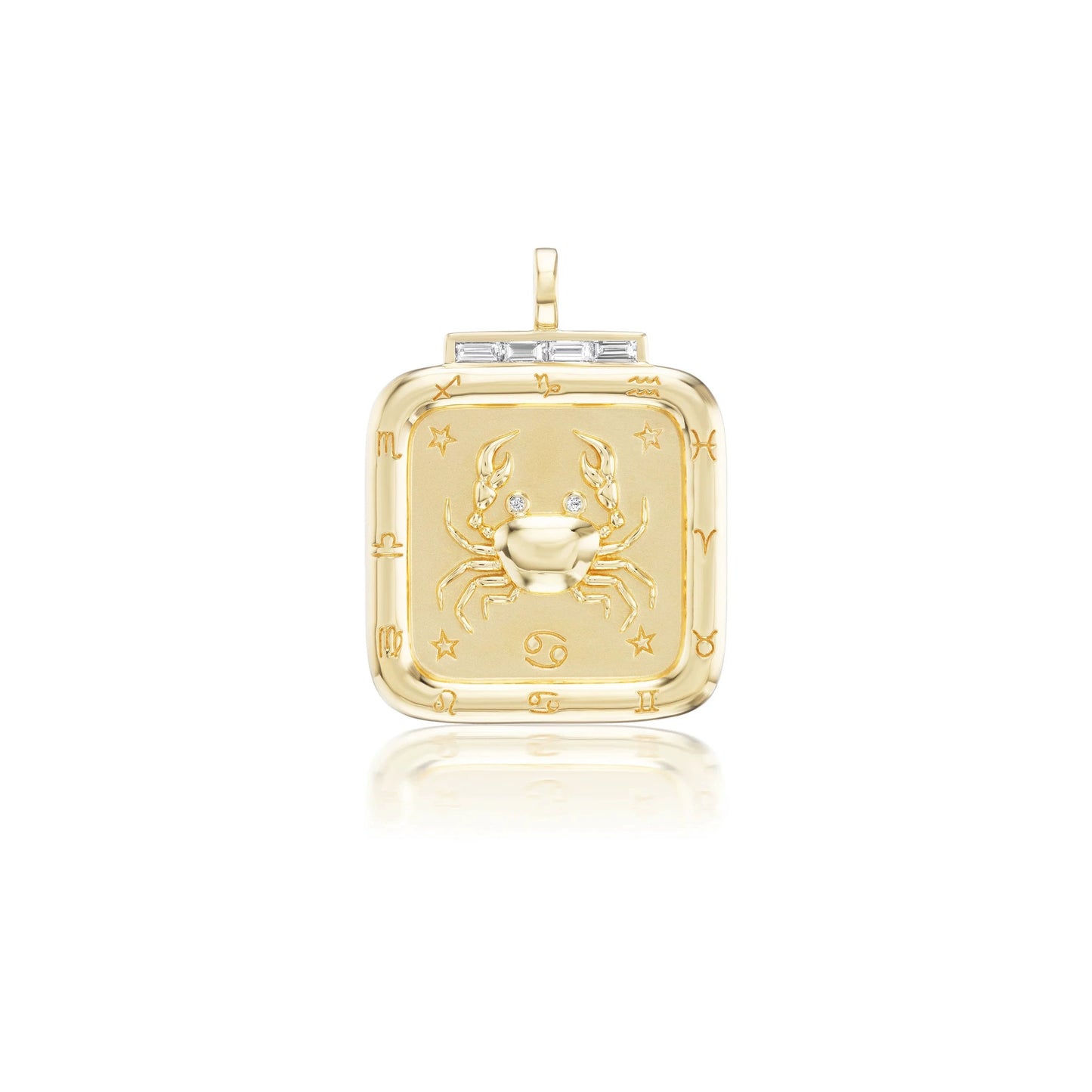 Necklade with Square 18K Gold Plated Zodiac Signs Icon Pendant