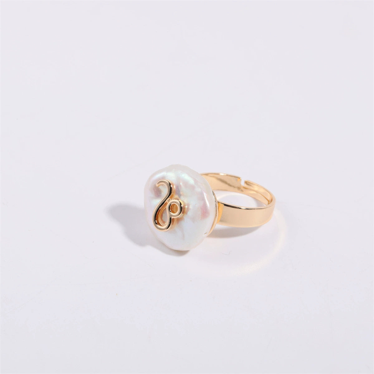 Rings Graceful Baroque Pearl Zodiac Signs Ring