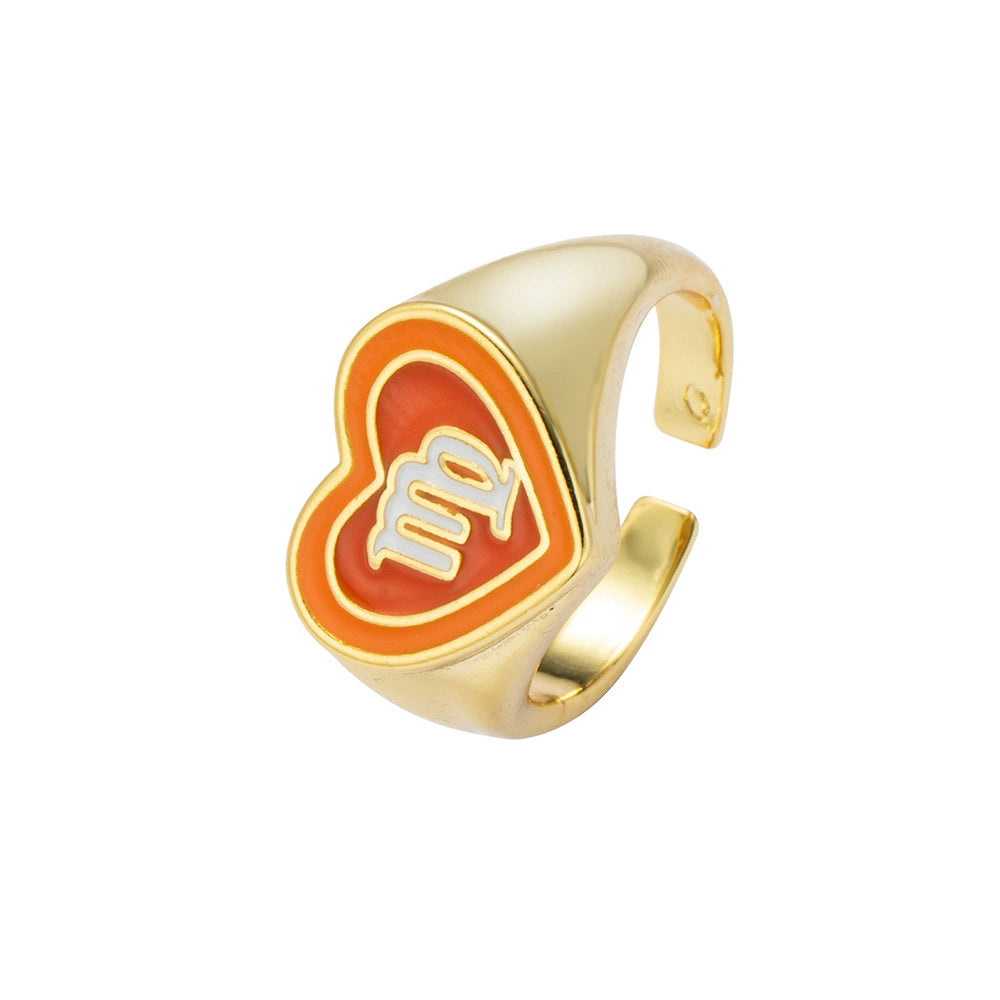 Rings Personalised Resin Zodiac Signs Colorful Ring