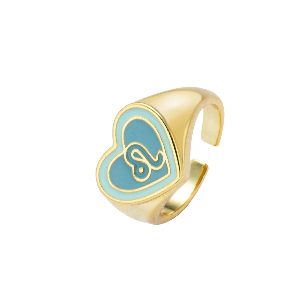 Rings Personalised Resin Zodiac Signs Colorful Ring