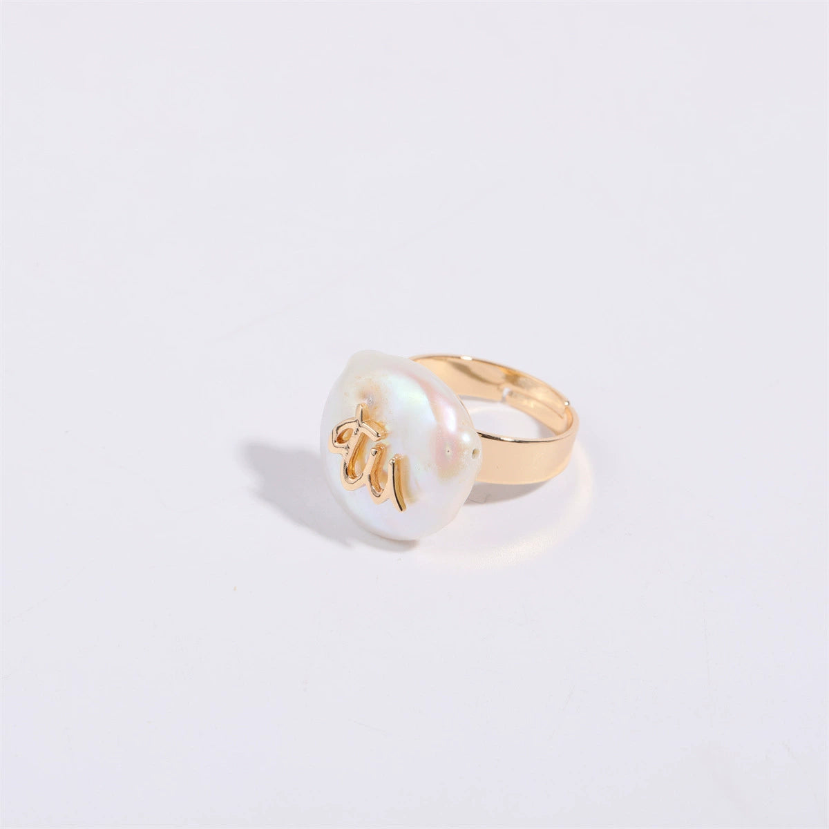 Rings Graceful Baroque Pearl Zodiac Signs Ring