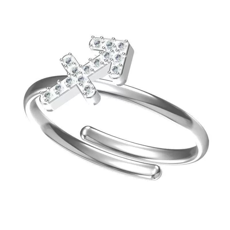 Rings Gold Plated Inlaid Diamond (Cubic Zirconia) Zodiac Signs Ring