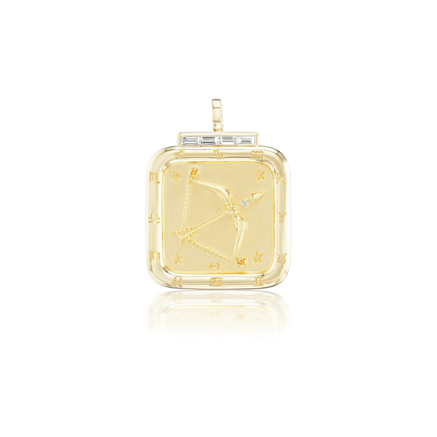 Necklade with Square 18K Gold Plated Zodiac Signs Icon Pendant