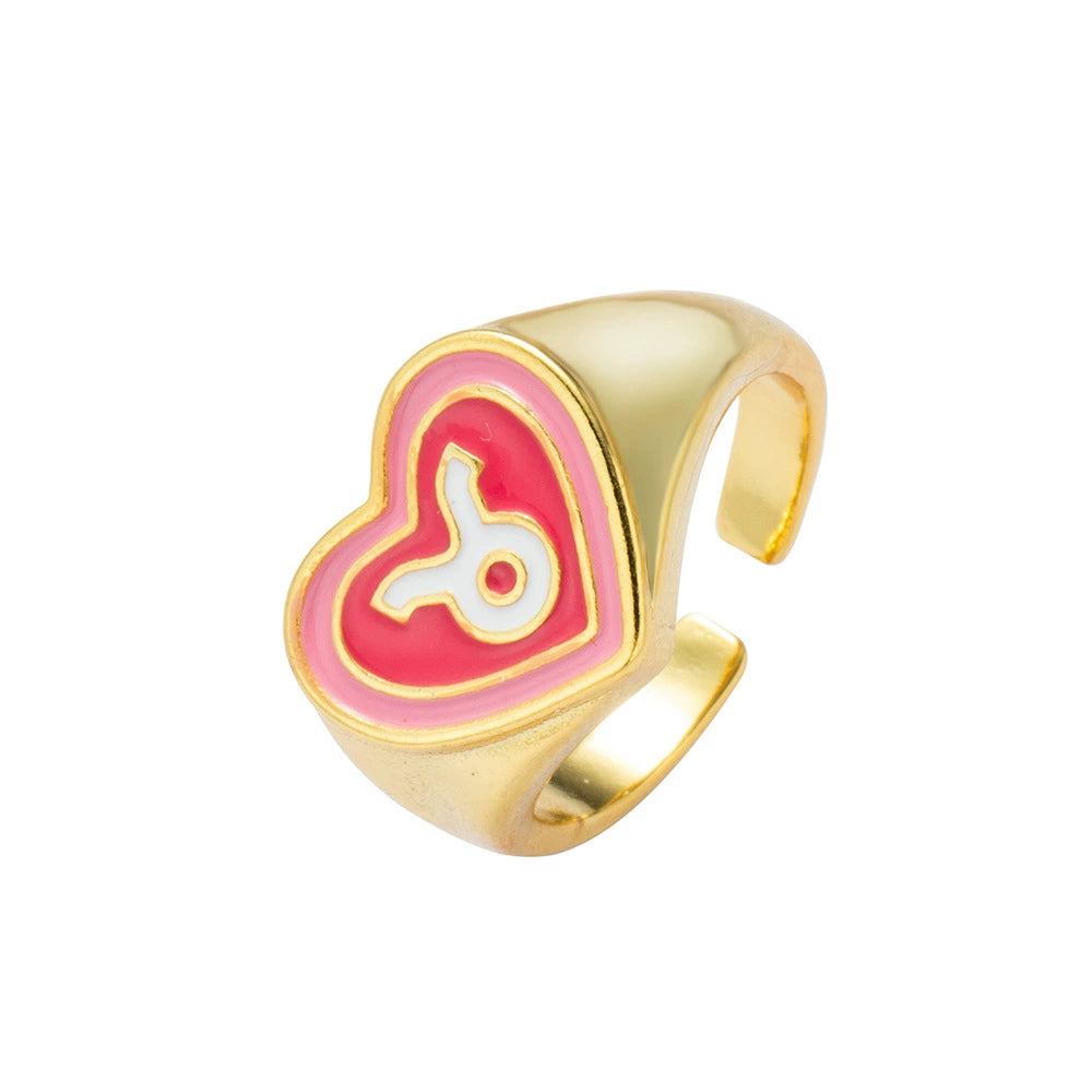Rings Personalised Resin Zodiac Signs Colorful Ring
