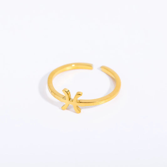 Rings Graceful Gold Plated Zodiac Signs Ring