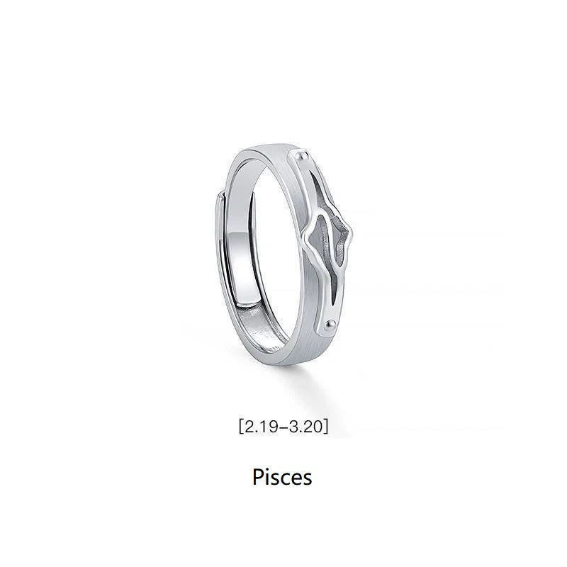 Rings Silver Plated Zodiac Signs Ring for Men Birthday Gift