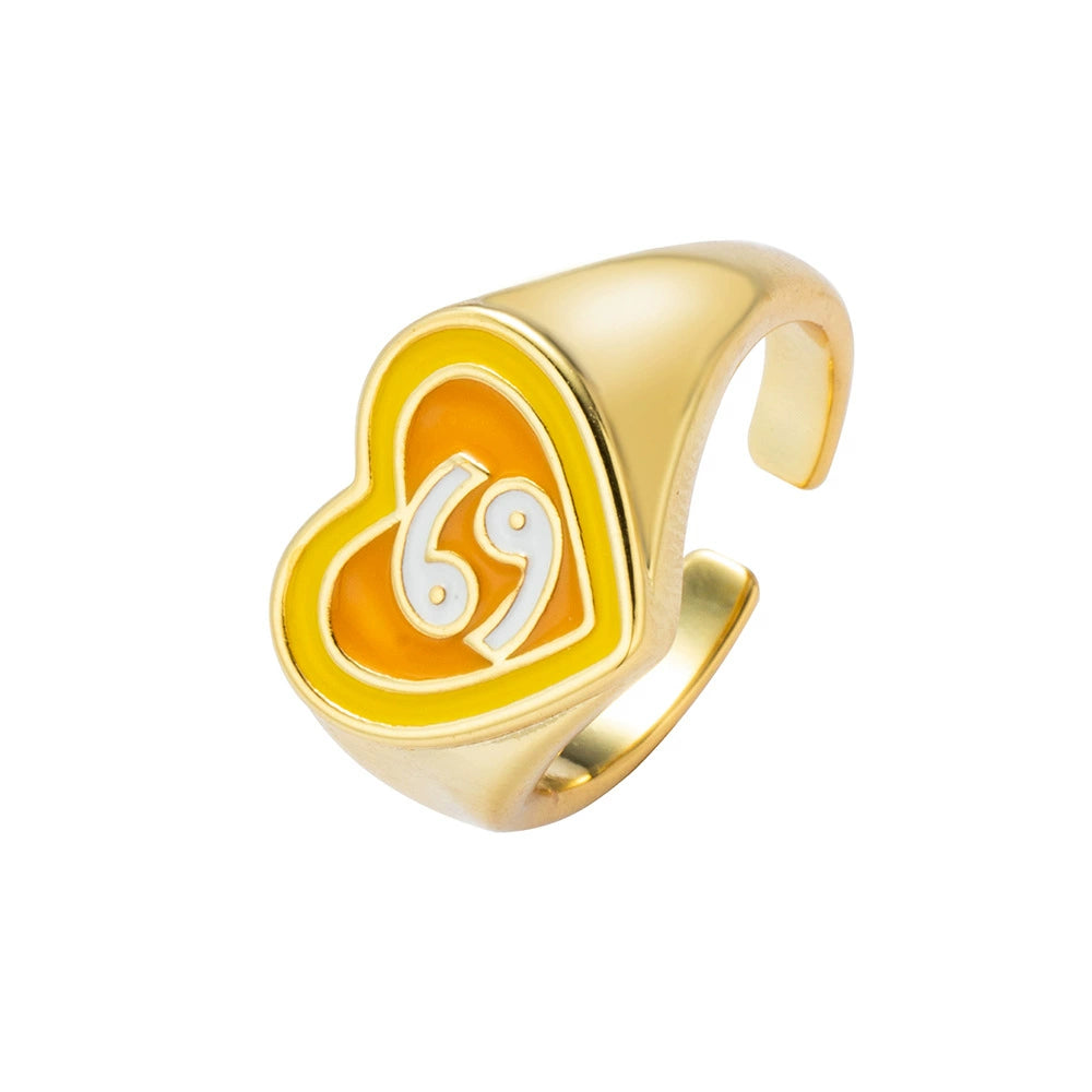 Rings Personalised Resin Zodiac Signs Colorful Ring