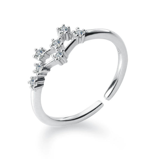 Rings Silver Plated Zodiac Signs Icon Cubic Zirconia Ring