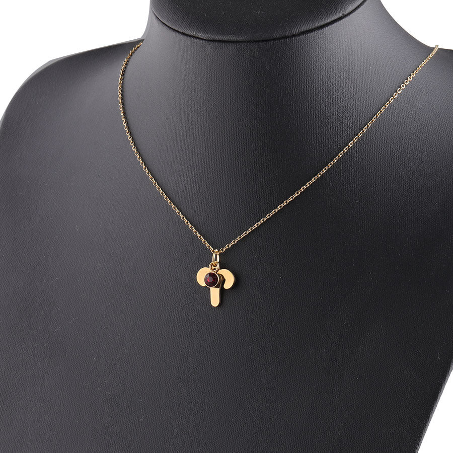 Gold Plated Necklace with Zodiac Sign Pendant and Birthstone