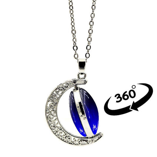 Necklace Moon Time Gem Zodiac Sign Necklace with Colorful Horoscope Pendant