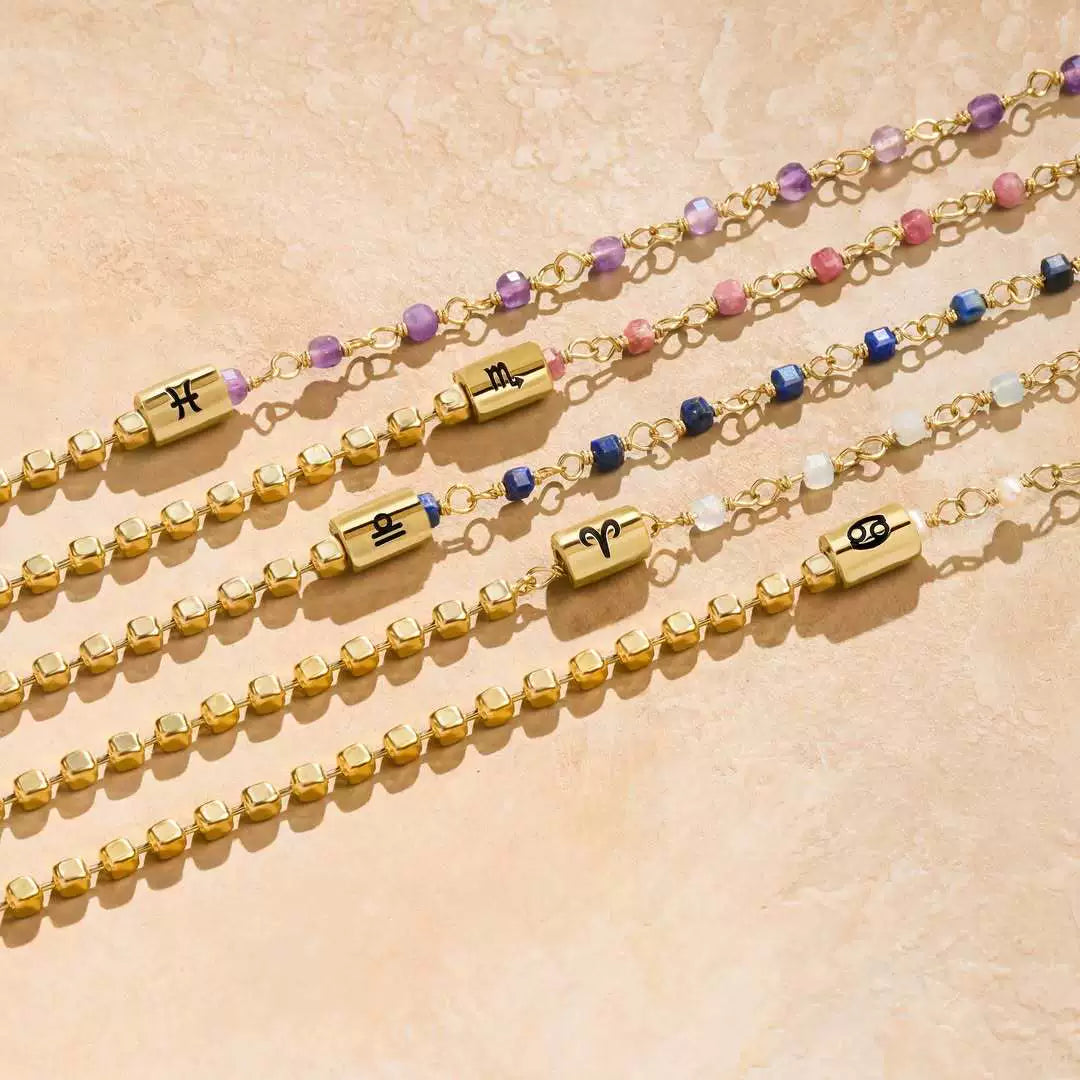 Necklace & Bracelet 18K Gold Plated Zodiac Signs Necklace and Bracelet Set