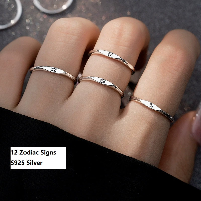 Ring Graceful Silver Plated Zodiac Signs Ring
