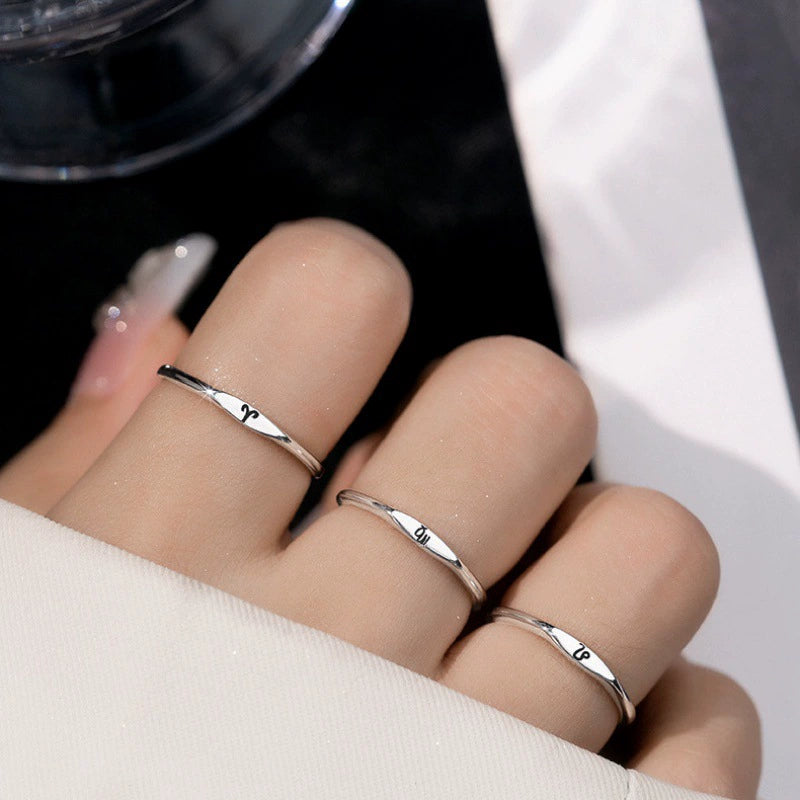 Ring Graceful Silver Plated Zodiac Signs Ring